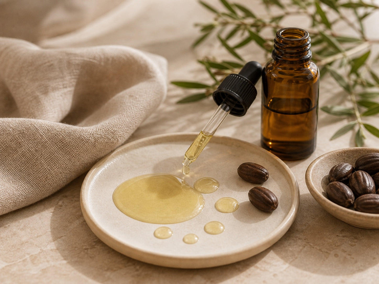 Cold-pressed jojoba oil