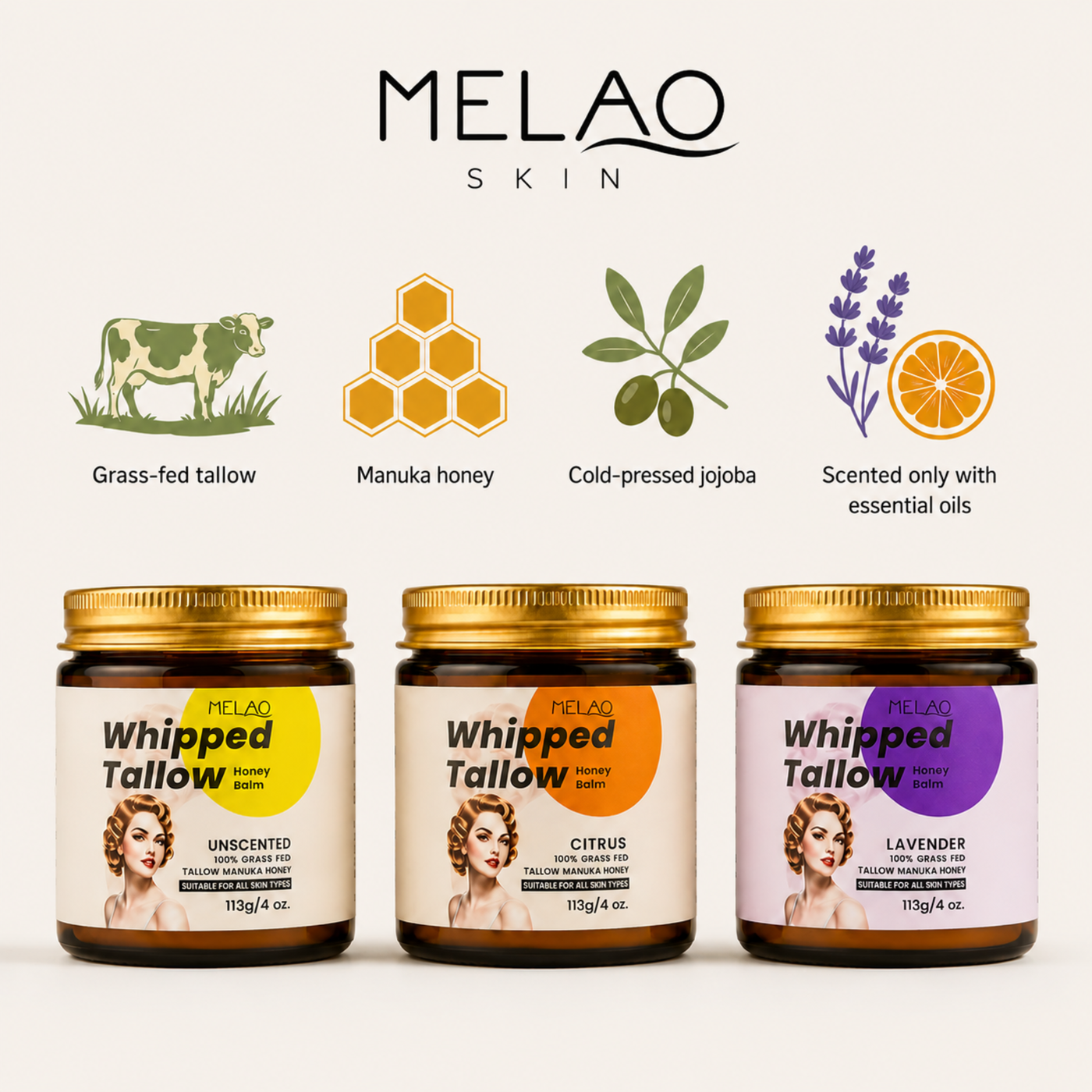 The One Jar · Whipped Tallow & Manuka Honey Balm