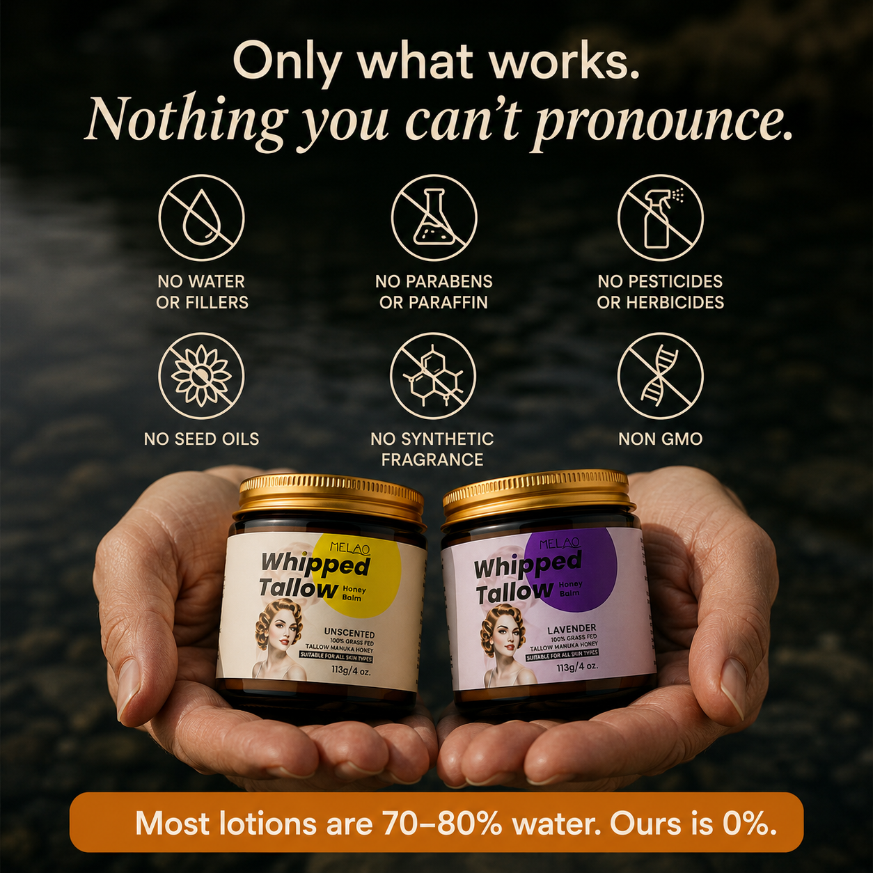 The One Jar · Whipped Tallow & Manuka Honey Balm